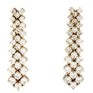 Diamond Yellow Gold Drop Earrings Tiffany Style VS Clarity